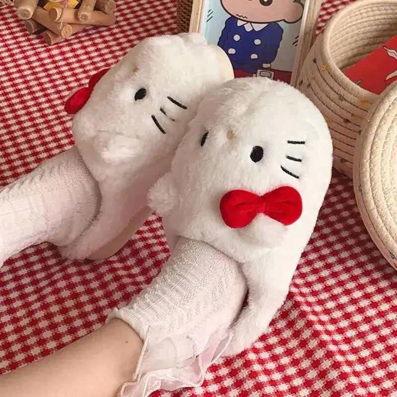 Kitty Kawaii Fluffy Slippers